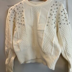 Forever 21 Cream Knit Sweater Small